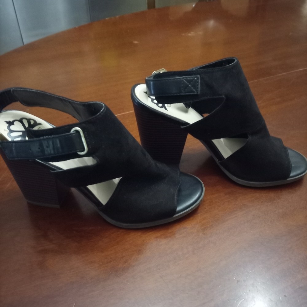 Fergalicious Black Open-Toe Heels - Picture 3 of 6